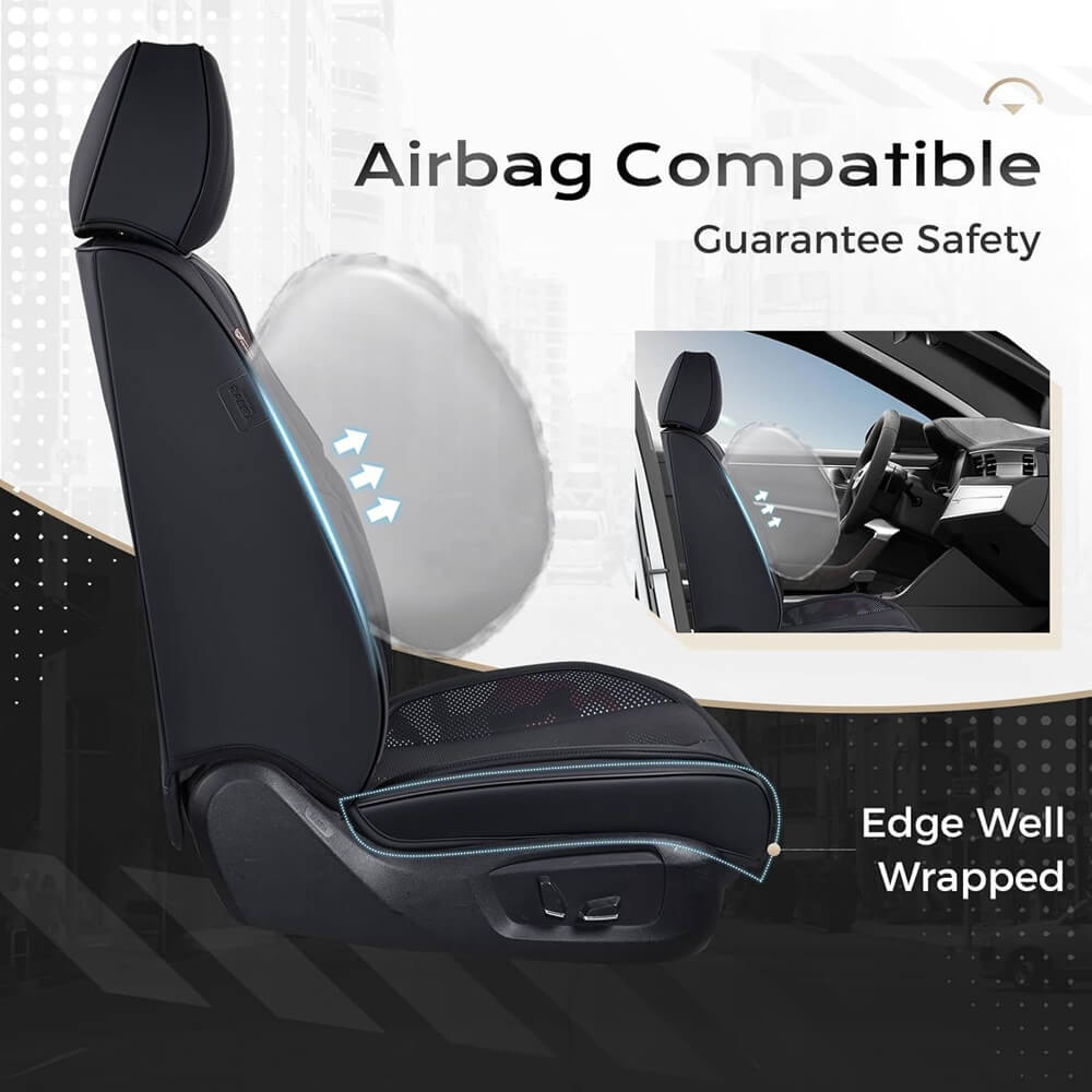 2 Seats Coverado Front Driver and Passenger Car Seat Covers Premium Leather Auto Seat Protectors Water Resistant Universal Fit
