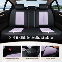 Load image into Gallery viewer, Coverado Front and Back Car Seat Covers Set Premium Faux Leather Water Resistant Lumbar Support Driver Passenger Rear Auto Seat Protectors Universal Fit