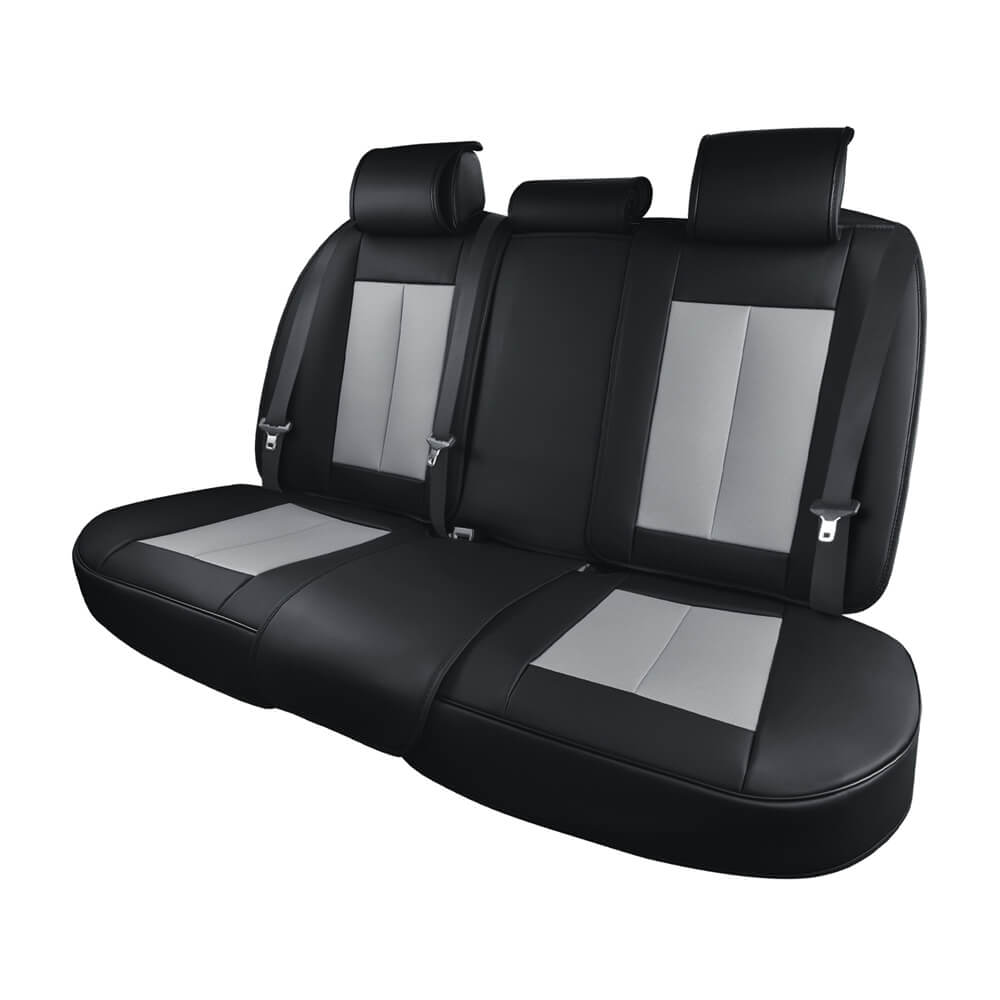 Coverado Rear Seat Covers SCU003 Faux Leather Back Seat Protectors Velcro-Adjusted Universal Fit