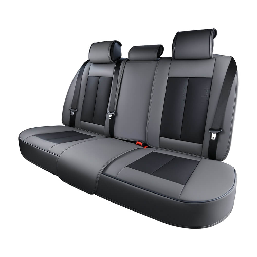 Coverado Rear Seat Covers SCU003 Faux Leather Back Seat Protectors Velcro-Adjusted Universal Fit