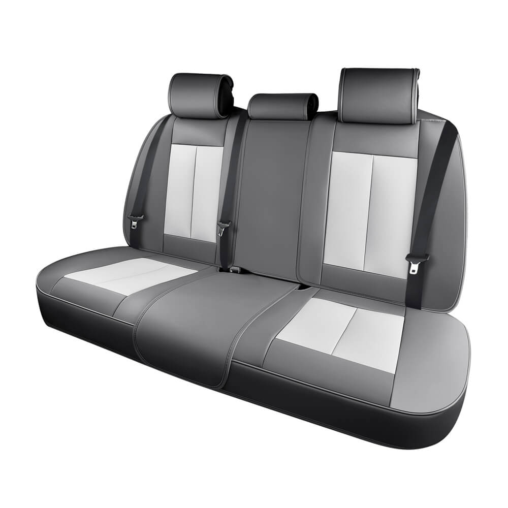 Coverado Rear Seat Covers SCU003 Faux Leather Back Seat Protectors Velcro-Adjusted Universal Fit