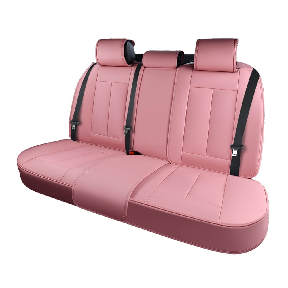 Coverado Rear Seat Covers SCU003 Faux Leather Back Seat Protectors Velcro-Adjusted Universal Fit