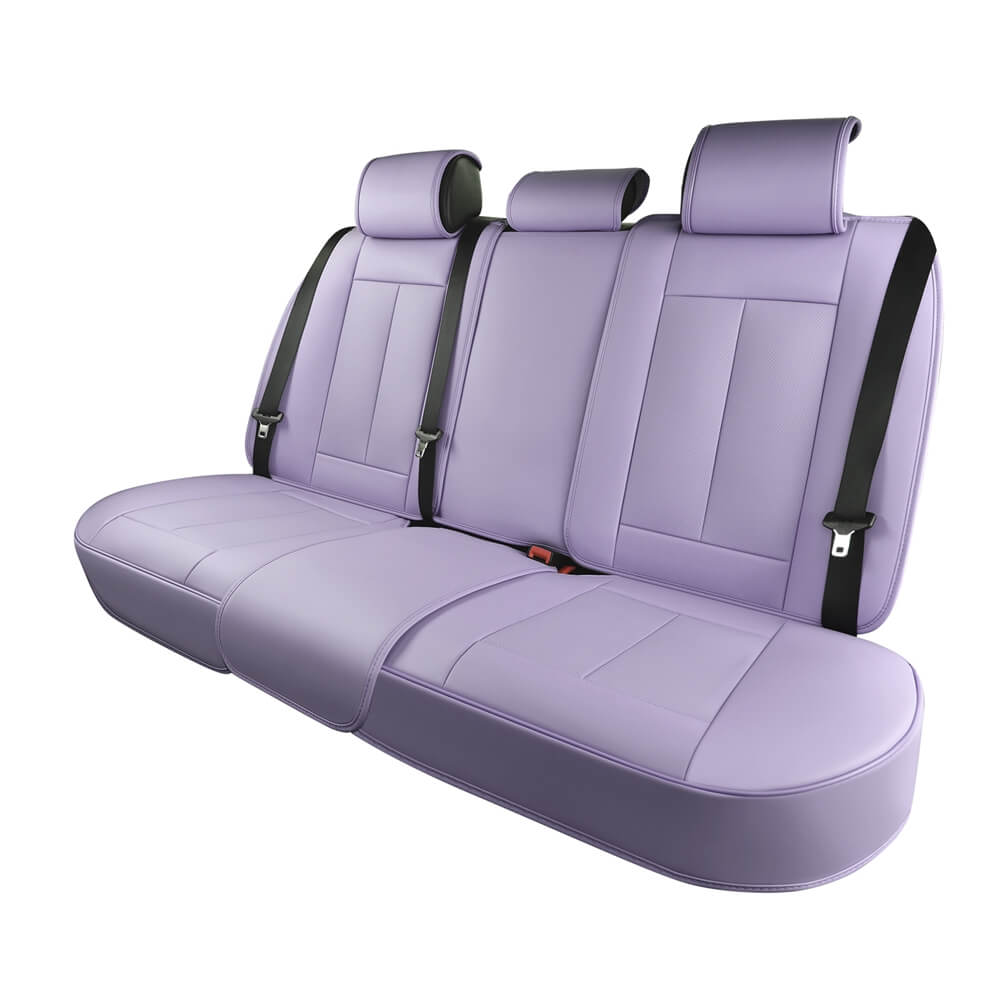 Coverado Rear Seat Covers SCU003 Faux Leather Back Seat Protectors Velcro-Adjusted Universal Fit