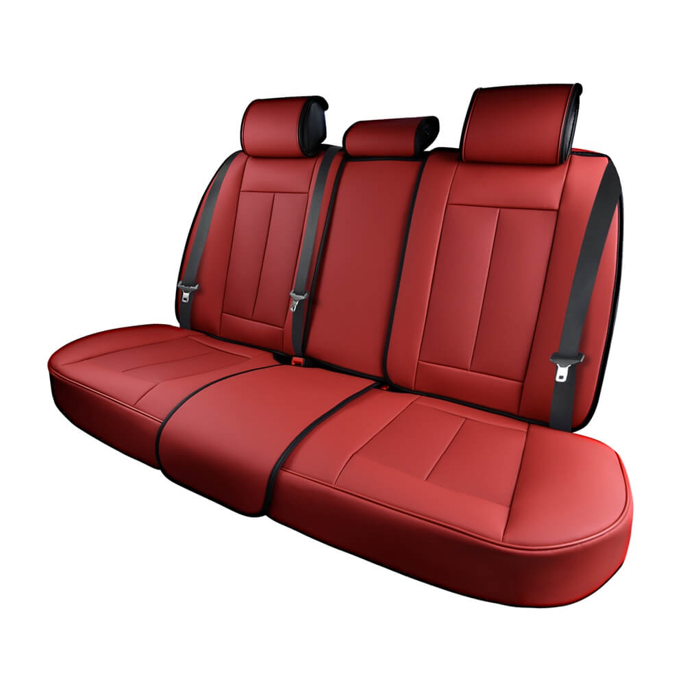 Coverado Rear Seat Covers SCU003 Faux Leather Back Seat Protectors Velcro-Adjusted Universal Fit