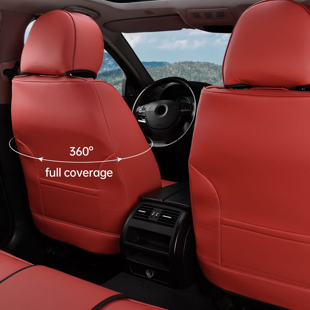 2 Seats Coverado Front Driver and Passenger Car Seat Covers Premium Leather Auto Seat Protectors Water Resistant Universal Fit