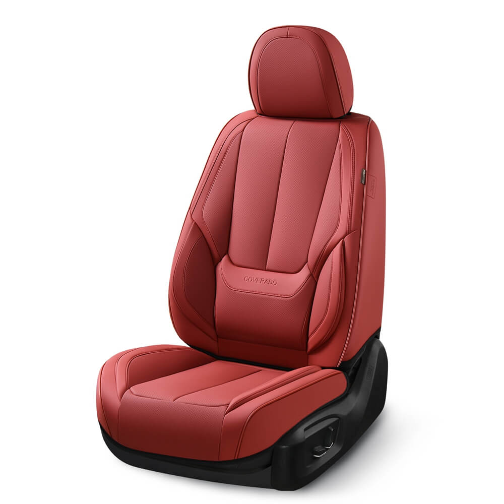 2 Seats Coverado Front Driver and Passenger Car Seat Covers Premium Leather Auto Seat Protectors Water Resistant Universal Fit