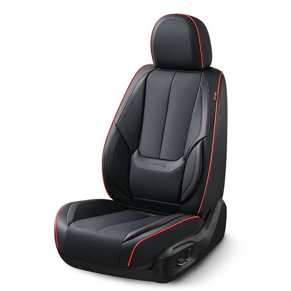 2 Seats Coverado Front Driver and Passenger Car Seat Covers Premium Leather Auto Seat Protectors Water Resistant Universal Fit