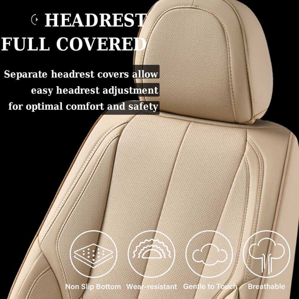 Coverado 2 Seats Front Driver and Passenger Car Seat Covers Premium Leather Auto Seat Protectors Water Resistant Universal Fit