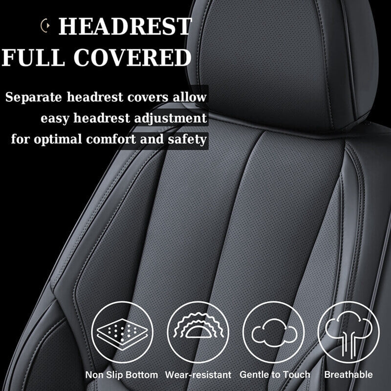 Coverado 2 Seats Front Driver and Passenger Car Seat Covers Premium Leather Auto Seat Protectors Water Resistant Universal Fit