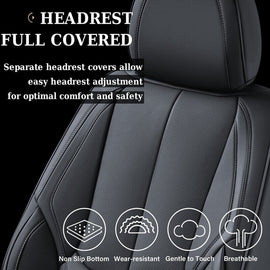 2 Seats Coverado Front Driver and Passenger Car Seat Covers Premium Leather Auto Seat Protectors Water Resistant Universal Fit