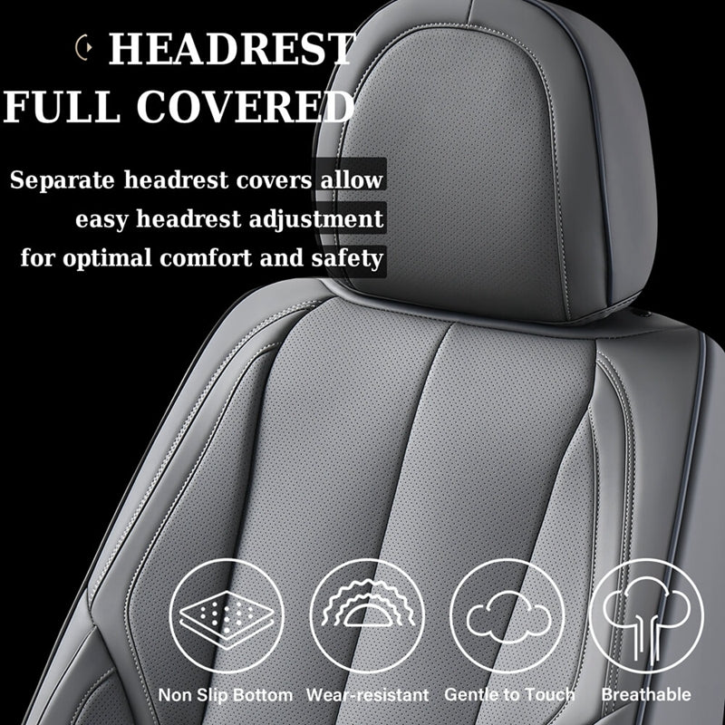 Coverado 2 Seats Front Driver and Passenger Car Seat Covers Premium Leather Auto Seat Protectors Water Resistant Universal Fit