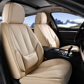 5 Seats Coverado Car Seat Covers for Cars Front and Rear Full Set with Lumbar Support Premium Leather Waterproof Auto Seat Protectors Universal Fit