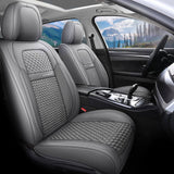 🔥🔥 Coverado Front and Back Seat Covers Full Set 5 Seats Faux Leather & Woven Fabric Breathable Universal Fit