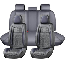 Load image into Gallery viewer, Coverado Front and Back Seat Covers Full Set 5 Seats Faux Leather &amp; Woven Fabric Breathable Universal Fit