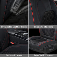 Load image into Gallery viewer, Coverado 5 Seats Car Seat Covers Front and Rear Seats Full Set Faux Leather Stylish Breathable Auto Protectors Universal Fit