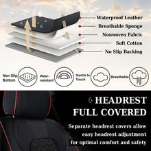 Load image into Gallery viewer, Coverado 5 Seats Car Seat Covers Front and Rear Seats Full Set Faux Leather Stylish Breathable Auto Protectors Universal Fit