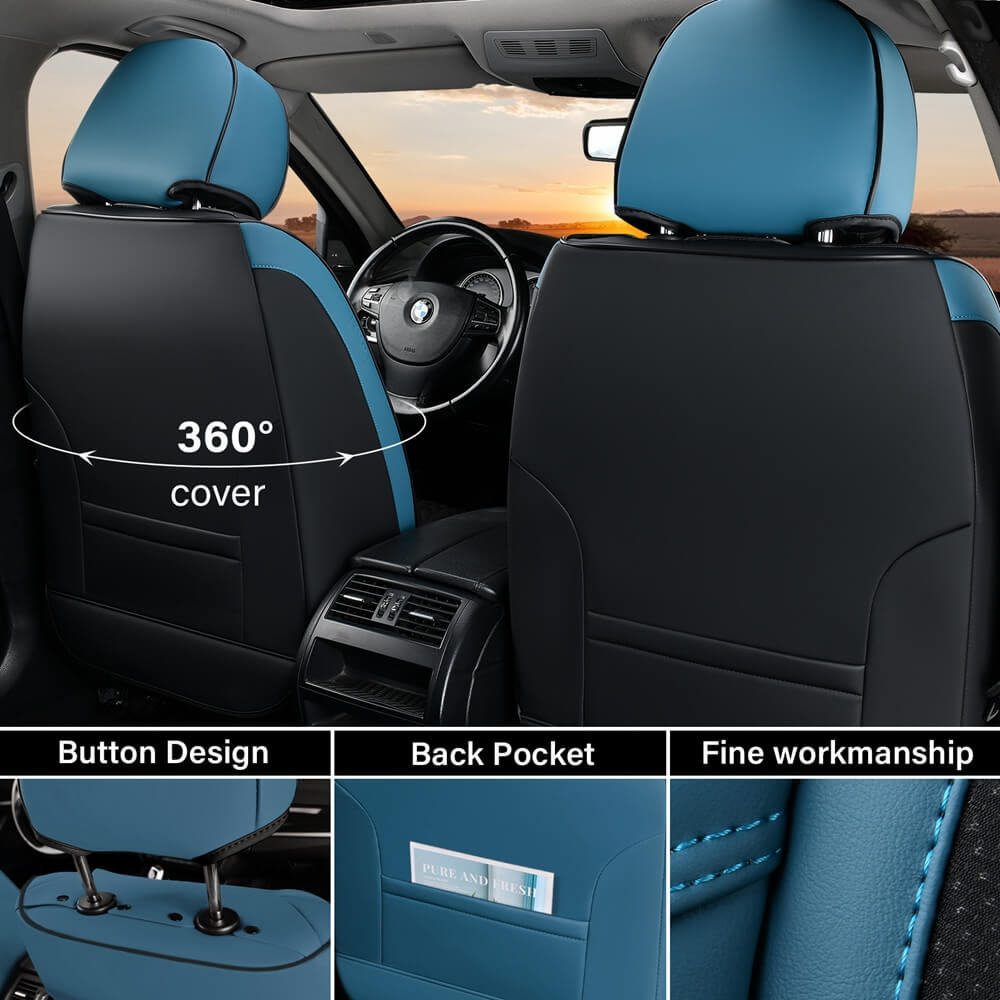 Leather Full Set Car Seat Covers For Kia Optima – Front & Rear, 5-Seats, Water-Resistant, Anti-Slip