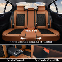 Load image into Gallery viewer, Coverado 5 Seats Car Seat Covers Front and Rear Seats Full Set Faux Leather Stylish Breathable Auto Protectors Universal Fit