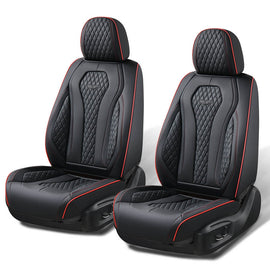 2 Seats Coverado Front Driver Passenger Premium Leather Front Car Seat Covers Water Resistant Luxury Auto Seat Protectors Universal Fit