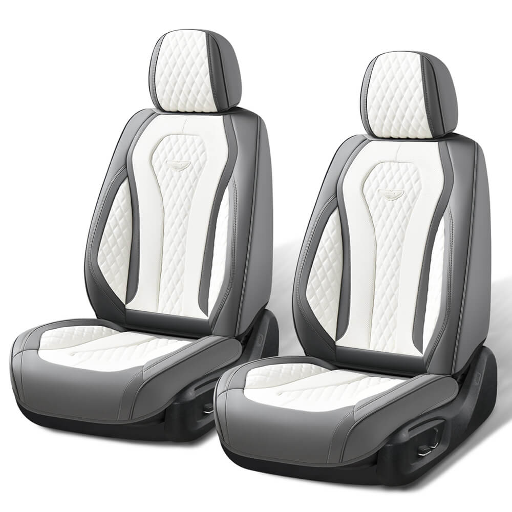 Coverado 2 Seats Driver Passenger Premium Leather Front Car Seat Covers Luxury Auto Seat Protectors Universal Fit