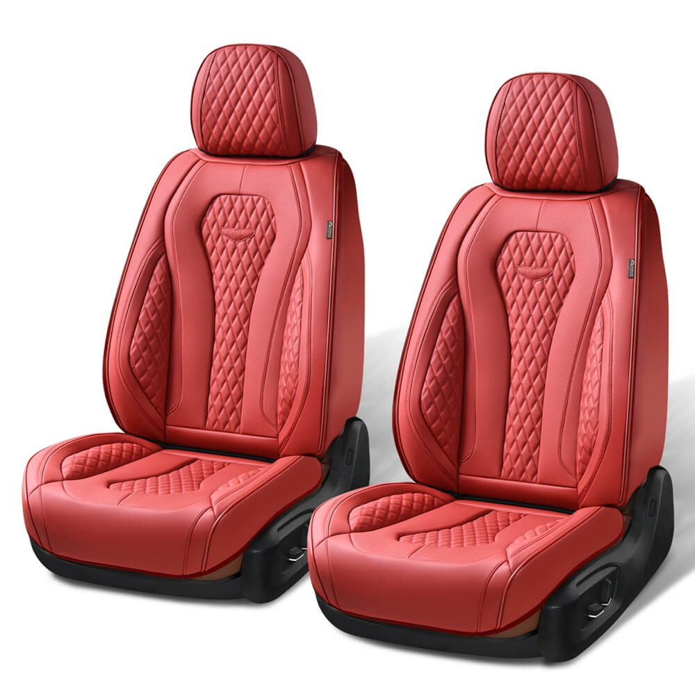 Coverado 2 Seats Driver Passenger Premium Leather Front Car Seat Covers Luxury Auto Seat Protectors Universal Fit