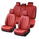 Coverado 5 Seats Car Seat Covers Front and Rear Seat Full Set Premium Leather Seat Protector Universal Fit