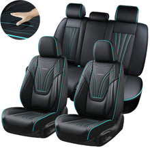 Load image into Gallery viewer, Coverado Leather 5 Seats Car Seat Covers with Lumbar Support Breathable Front and Back Full Set Universal Fit