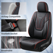 Load image into Gallery viewer, Coverado Leather 5 Seats Car Seat Covers with Lumbar Support Breathable Front and Back Full Set Universal Fit