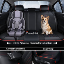 Load image into Gallery viewer, Coverado Leather 5 Seats Car Seat Covers with Lumbar Support Breathable Front and Back Full Set Universal Fit