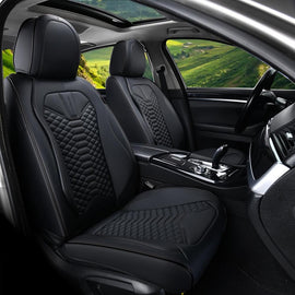 5 Seats Coverado Car Leather Seat Covers Fashion Front and Rear Leatherette Full Set Water Resistant Universal Fit
