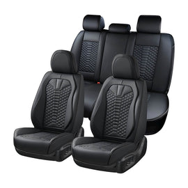 5 Seats Coverado Car Leather Seat Covers Fashion Front and Rear Leatherette Full Set Water Resistant Universal Fit