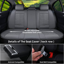 Load image into Gallery viewer, Coverado 5 Seats Faux Leather Front and Rear Seat Covers Full Set Water Resistant Universal Fit