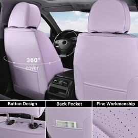 Seat Covers 2 Seats Coverado Front Driver Passenger Car Seat Covers Back Support Premium Leather Waterproof Auto Seat Protectors Universal Fit