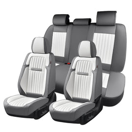Coverado Leather Front and Back Seat Covers Fashion Water Resistant Auto Seat Protectors Universal Fit