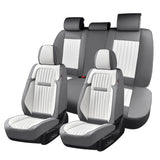 Coverado 5-Seat Leather Full Set Front Rear Seat Covers Fashion Water Resistant Auto Seat Protectors Universal Fit