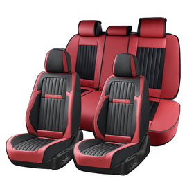 Coverado 5-Seat Leather Full Set Front Rear Seat Covers Fashion Water Resistant Auto Seat Protectors Universal Fit