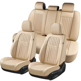 Coverado Leather Front and Back Seat Covers Fashion Water Resistant Auto Seat Protectors Universal Fit