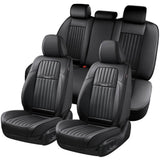 Coverado 5-Seat Leather Full Set Front Rear Seat Covers Fashion Water Resistant Auto Seat Protectors Universal Fit