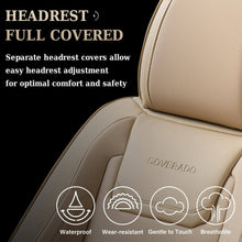 Load image into Gallery viewer, Coverado 5 Seats Car Seat Covers Full Set Premium Leather Seat Protector Universal Fit