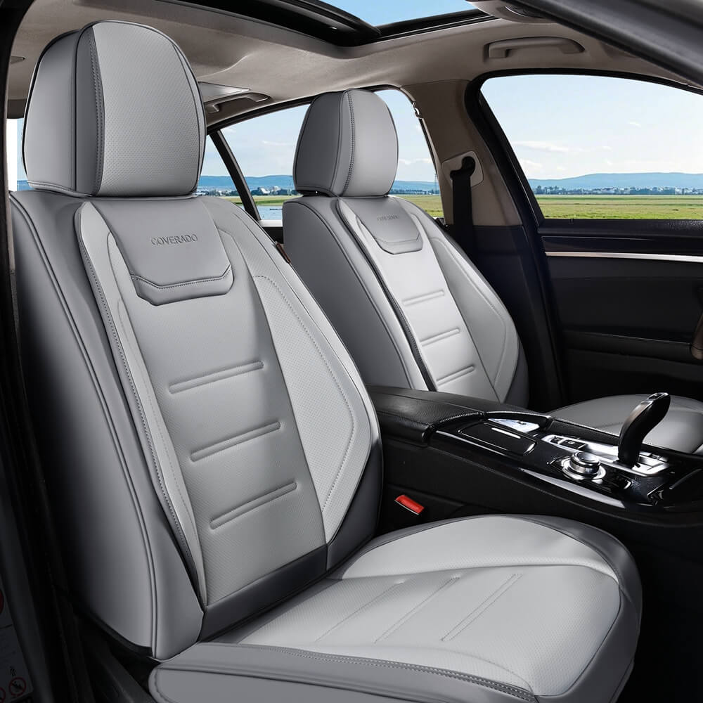 Coverado 5 Seats Car Seat Covers Full Set Premium Leather Seat Protector Universal Fit