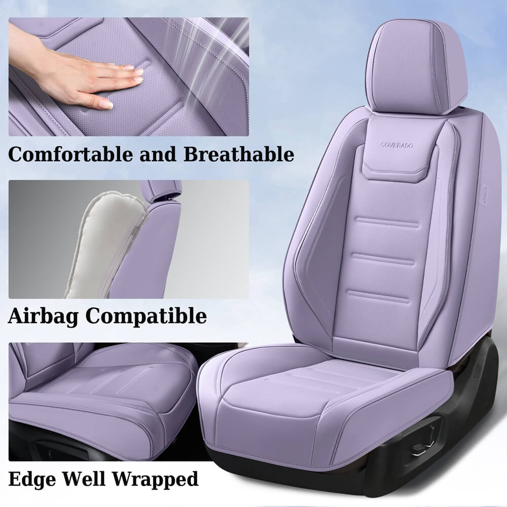 Coverado 5 Seats Car Seat Covers Full Set Premium Leather Seat Protector Universal Fit