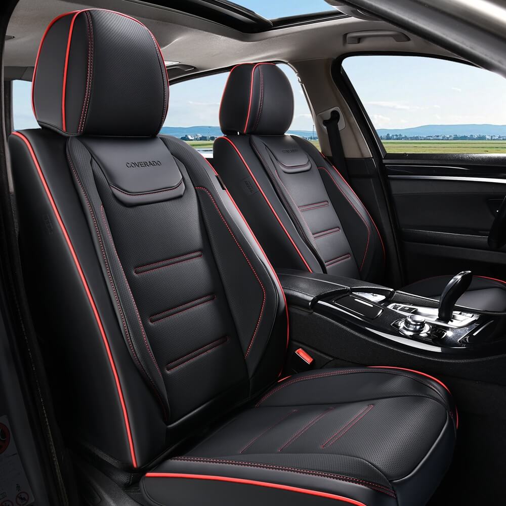 Coverado 5 Seats Car Seat Covers Full Set Premium Leather Seat Protector Universal Fit