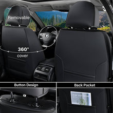 Load image into Gallery viewer, Coverado 5 Seats Full Set Front Rear Seat Covers Faux Leather Stylish Breathable Auto Seat Protectors Universal Fit
