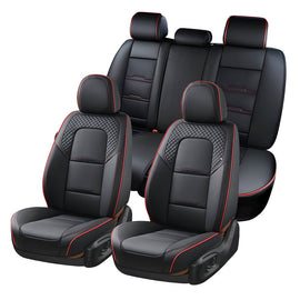 50% OFF🔥🔥Coverado 5 Seats Full Set Front Rear Seat Covers Faux Leather Stylish Breathable Auto Seat Protectors Universal Fit