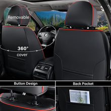 Load image into Gallery viewer, Coverado 5 Seats Full Set Front Rear Seat Covers Faux Leather Stylish Breathable Auto Seat Protectors Universal Fit