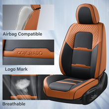Load image into Gallery viewer, Coverado 5 Seats Full Set Front Rear Seat Covers Faux Leather Stylish Breathable Auto Seat Protectors Universal Fit