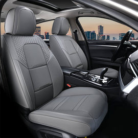 Coverado 5 Seats Full Set Front Rear Seat Covers Faux Leather Stylish Breathable Auto Seat Protectors Universal Fit