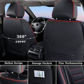 Coverado Front Car Seat Covers 2 Seats Premium Leather Auto Seat Protectors Universal Fit