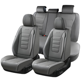 Coverado Front and Back Car Seat Covers Premium Leather Auto Seat Protectors Universal Fit Cars, SUV, Truck