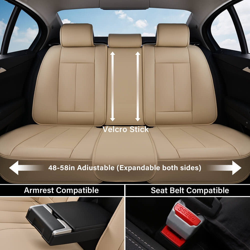 Coverado 5 Full Set Car Seat Covers Set for Front and Back Seats Auto Interior Universal Fit